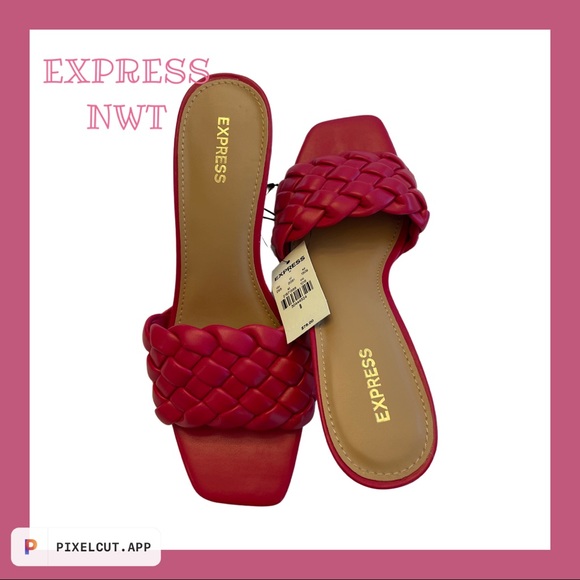 Express Shoes - 💕💕Express Pink  Braided Slide Heels Sz8 NWT Brand New! Super Cute Never worn💕